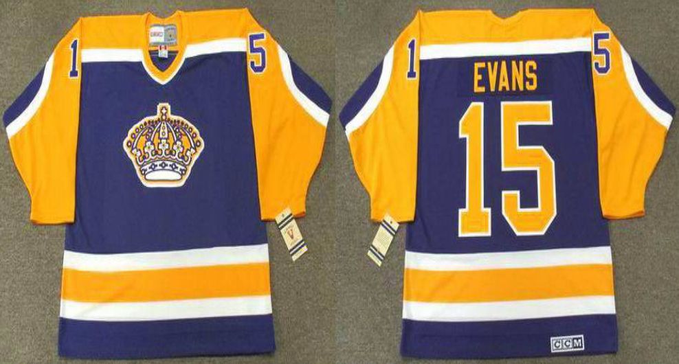 2019 Men Los Angeles Kings #15 Evans Blue CCM NHL jerseys